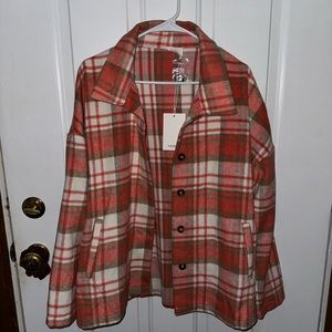 Pink/brown flannel - oversized